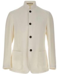Eleventy - Stand Collar Buttoned Blazer - Lyst