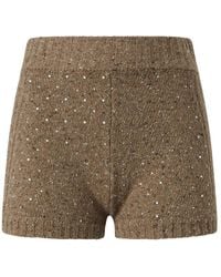 Pinko - Sequin Embellished Knitted Shorts - Lyst