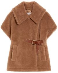 Max Mara - New Abavo Belted Teddy Cape - Lyst