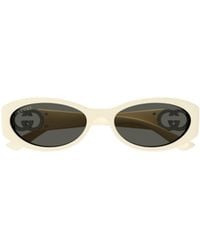 Gucci - Eyewear Oval Frame Sunglasses - Lyst