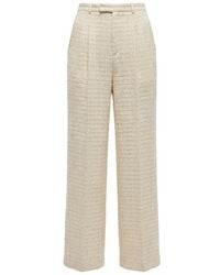 Gucci - Wide Leg Tweed Trousers - Lyst