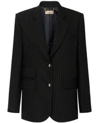 Elisabetta Franchi - Pinstripe-Pattern Notched-Lapels Blazer - Lyst