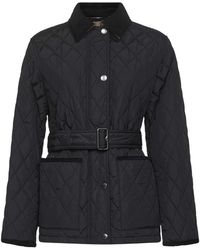 Burberry - Quilted Belted Waist Jacket - Lyst