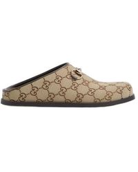 Gucci - Horsebit Monogrammed Mules - Lyst