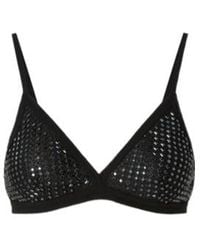 Pinko - Mesh-Effect Bra With Rhinestones - Lyst