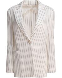 Max Mara - Striped Single-Buttoned Jacket - Lyst
