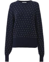 Chloé - Wool And Cashmere Knitted Riveted Round-Neck Sweater - Lyst