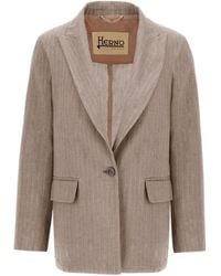 Herno - Single-Breasted Tailored Jacket - Lyst