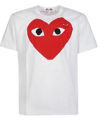 COMME DES GARÇONS PLAY - Comme Des Garçons Play Heart Logo Printed Crewneck T-Shirt - Lyst