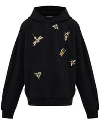 Balmain - Long-Sleeve Hooded Sweatshirt - Lyst