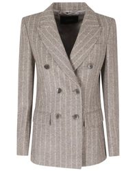 Seventy - Pinstriped Double-Breasted Blazer - Lyst