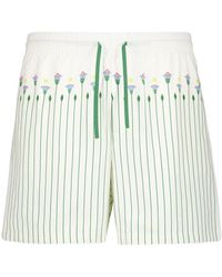 CASABLANCA - Floral Stripe Sporty Shorts - Lyst