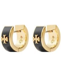Tory Burch - Kira Enamel Huggie Hoop Earrings - Lyst