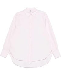 TOTEME - Totême Curved-Hem Cotton Shirt - Lyst