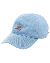 Miu Miu - Logo-Embroidered Denim Baseball Cap - Lyst