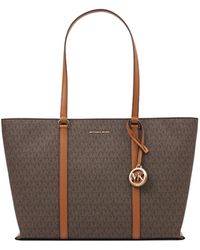 MICHAEL Michael Kors - Temple Large Signature Logo Tote Bag - Lyst