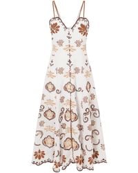 Charo Ruiz - Broderie Anglaise Cotton-Blend Midi Dress - Lyst