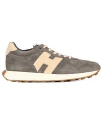 Hogan - Logo-Patch Panelled Sneakers - Lyst