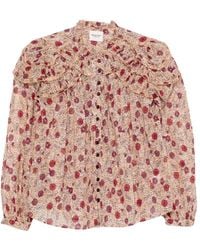 Isabel Marant - Ruffled Printed Cotton Blouse - Lyst