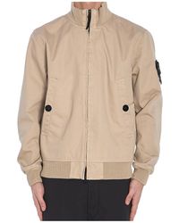 Stone Island - Compass Patch High-Neck Bomber Jacket - Lyst