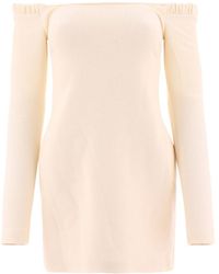KHAITE - Off-Shoulder Long-Sleeved Mini Dress - Lyst
