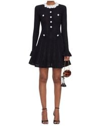 Self-Portrait - Flower Trim Knit Mini Dress - Lyst