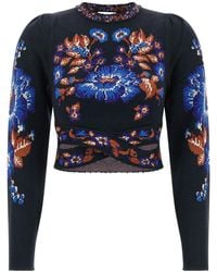FARM Rio - Bow Garden Cropped Knitted Top - Lyst