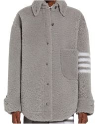 Thom Browne - 4-Bar Buttoned Oversized Shirt Jacket - Lyst