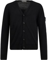 Stone Island - Logo Patch Knitted Cardigan - Lyst