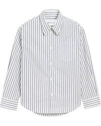 Ami Paris - Ami Ami De Coeur Striped Curved Hem Shirt - Lyst