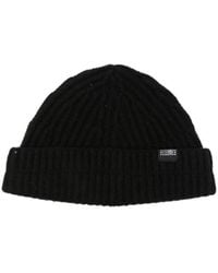 MM6 by Maison Margiela - Logo Patch Ribbed Beanie - Lyst