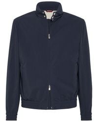 Brunello Cucinelli - High Neck Zip-Up Bomber Jacket - Lyst