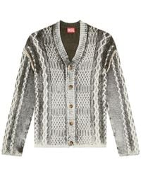 DIESEL - K Mioto Textured Knit Cardigan - Lyst