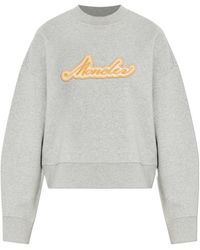 Moncler - Logo Embroidered Crewneck Sweatshirt - Lyst