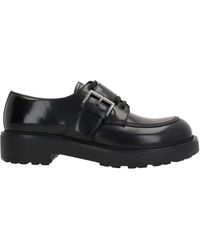 Prada - Brushed Leather Derby Shoes With Buckle - Lyst