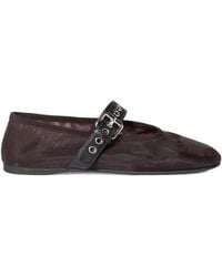 Miu Miu - Logo-Embroidered Ballerines - Lyst