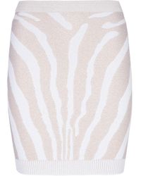 Balmain - Zebra-Printed Mini Skirt - Lyst