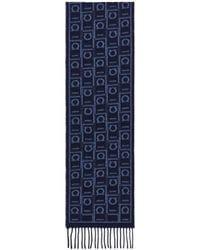 Ferragamo - Ferragamo Gancini Monogram Fringed Scarf - Lyst