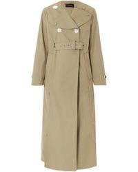 Simone Rocha - Belted Double-Breasted Embellished Cotton-Blend Canvas Trench Coat - Lyst