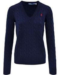 Polo Ralph Lauren - Kimberly Cable V-Neck Sweater - Lyst