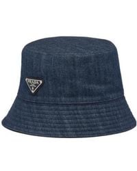Prada - Denim Bucket Hat - Lyst