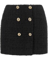 Balmain - Button Detailed Mini Skirt - Lyst