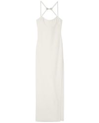 Gucci - Long Silk Dress With Crystal Horsebit - Lyst