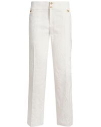 Etro - Flared Cotton-Blend Jacquard Trousers With Paisley Foliage Motif - Lyst