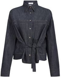Brunello Cucinelli - Self-Tie Denim Shirt - Lyst