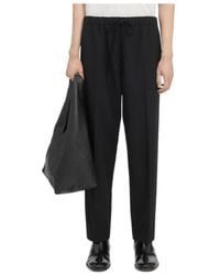 MM6 by Maison Margiela - Drawstring-Waist Logo-Patch Trousers - Lyst