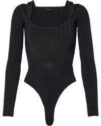 Mugler - Long Sleeve Knitted Jumpsuit - Lyst