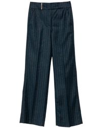 Peserico - Pinstripe-Pattern Pleated Trousers - Lyst