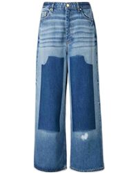 Ganni - Fadded Effect Wide Leg Jeans - Lyst