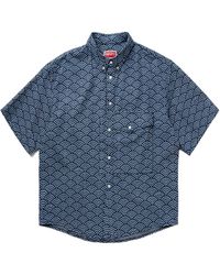 KENZO - Seigaiha Printed Short Sleeved Denim Shirt - Lyst